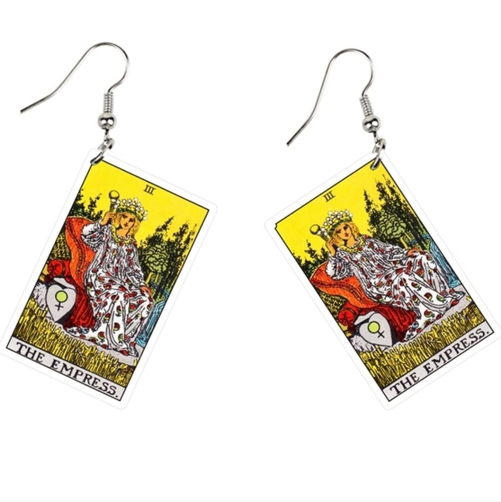 Tarot Card Earrings with The Empress Design